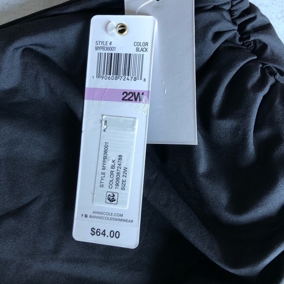 Anne Cole Convertible Bottoms Shirred Sides Size 22W - Picture 5 of 11